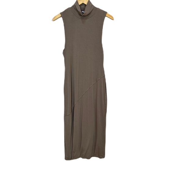 Good American‎ Turtleneck Sleeveless Midi Dress in Brindle Women’s Sz 3 / Large - Picture 2 of 7